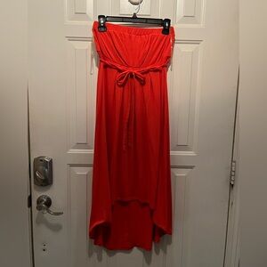 J.F.W High-Low Coral Strapless Dress